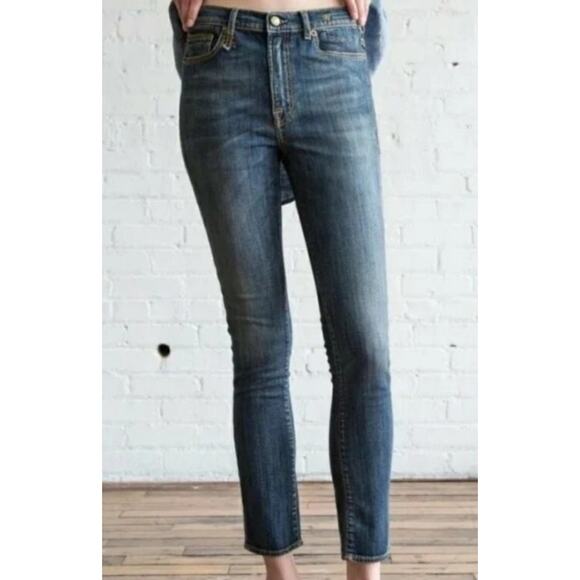 R 13 Italian Slouch Skinny Jean Medium Dark Wash Women’s Size 26 (2 US) Y2K - Picture 1 of 10